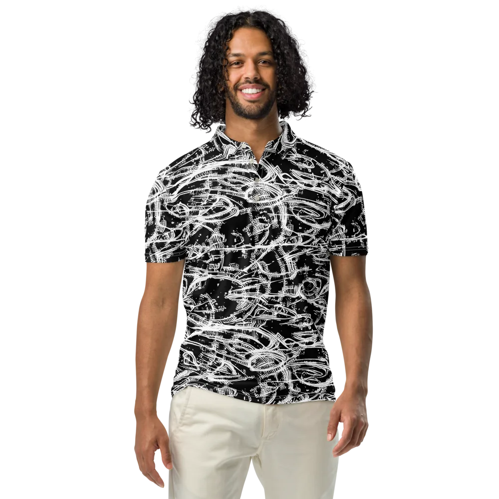 Blackline Current on Men's Slim Fit Polo Shirt — Front