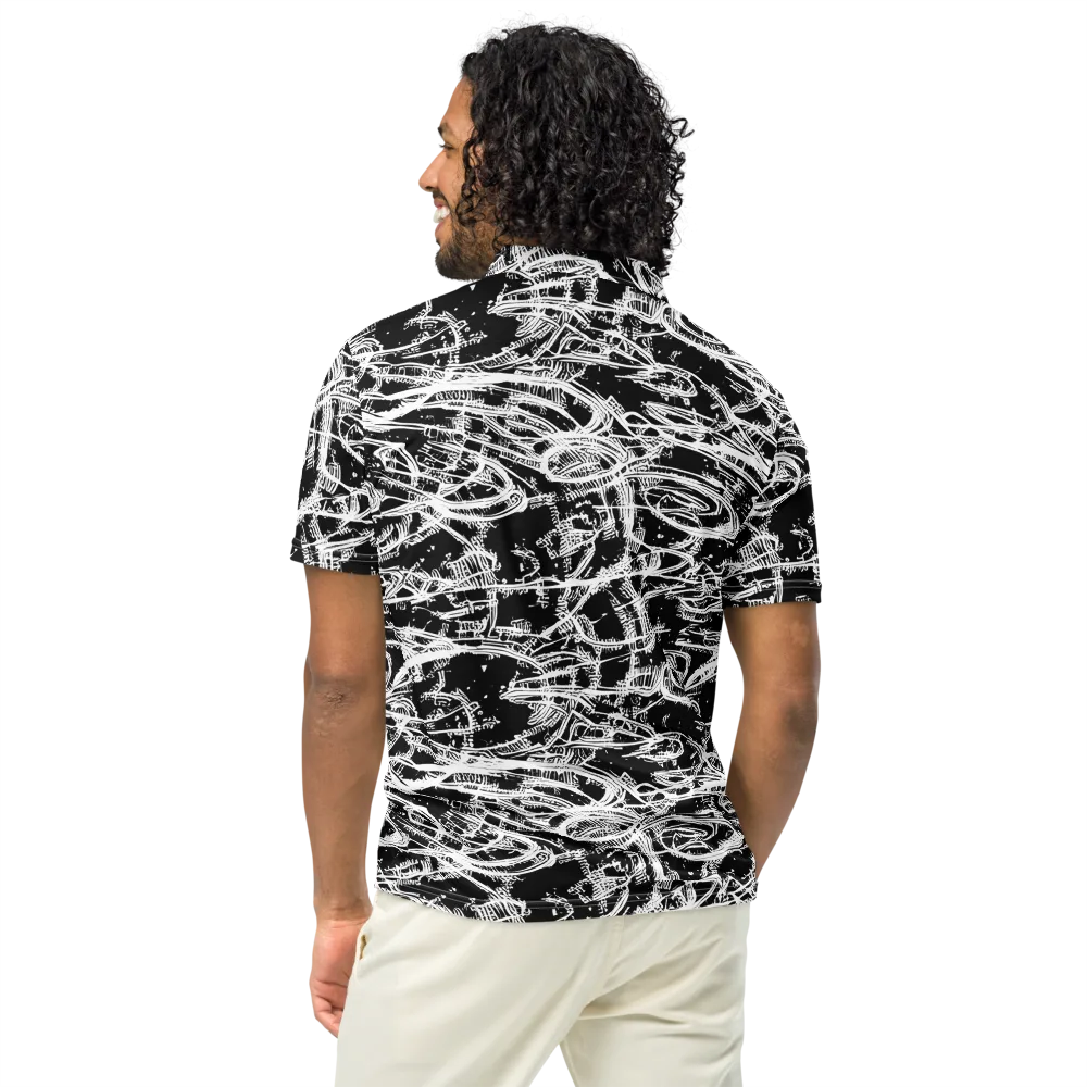 Blackline Current on Men's Slim Fit Polo Shirt — Back