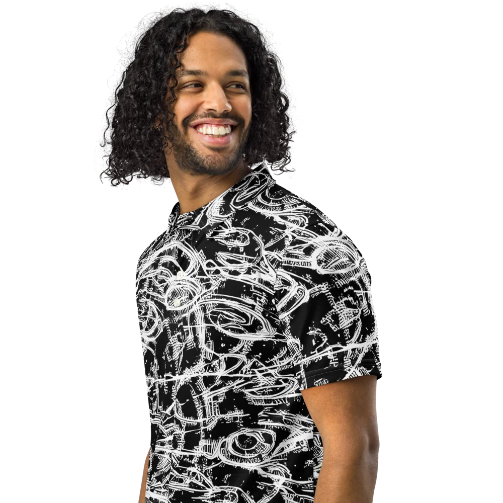 Blackline Current on Men's Slim Fit Polo Shirt — Left Front