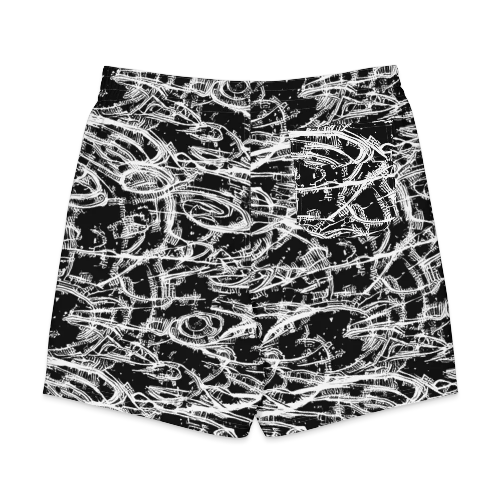 Blackline Current on Men's Board Shorts — Back