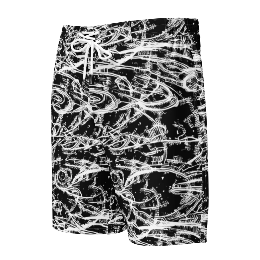 Blackline Current on Men's Board Shorts — Front