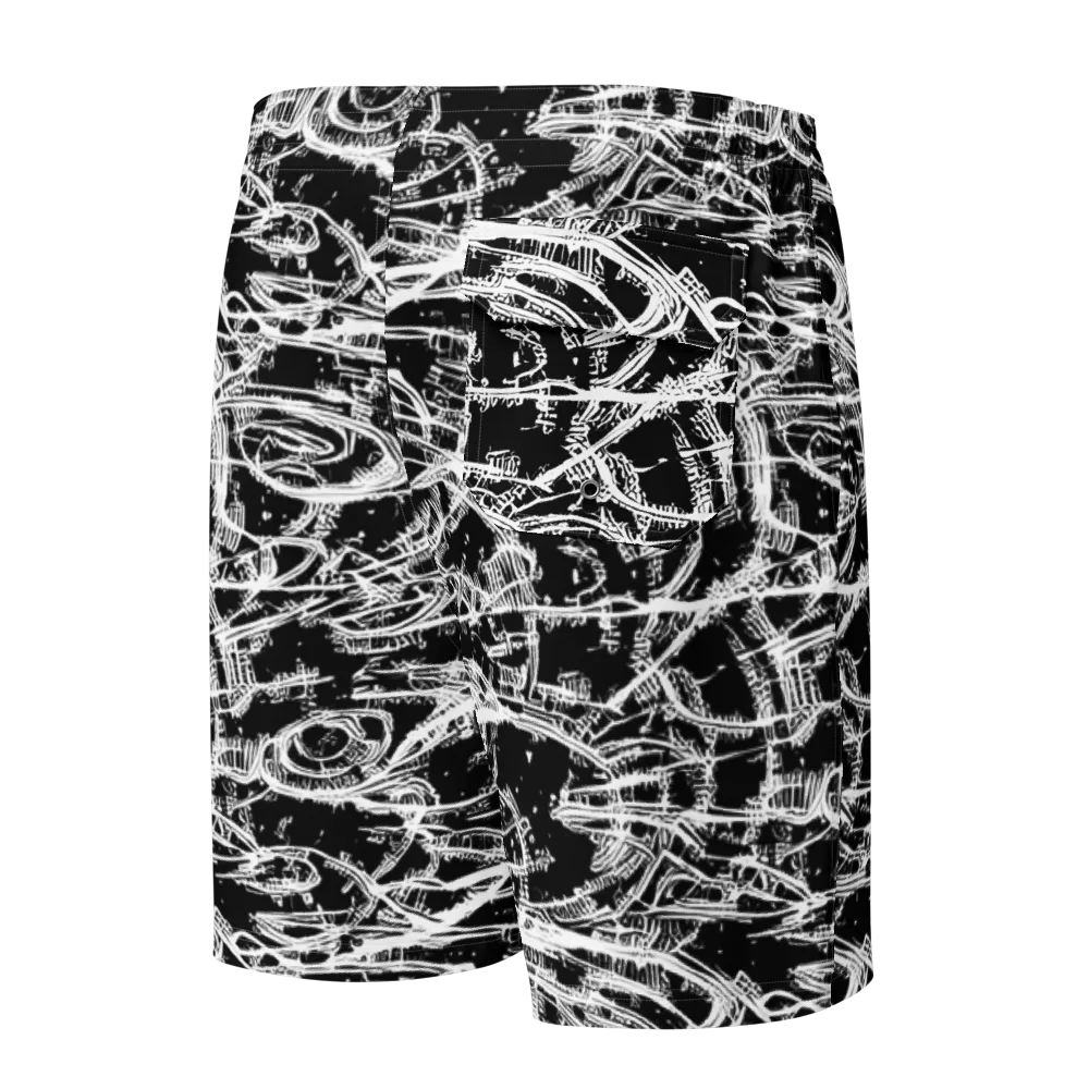 Blackline Current on Men's Board Shorts — Back