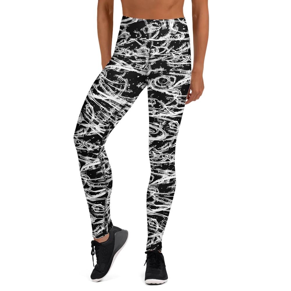 Blackline Current on Yoga Leggings — Front