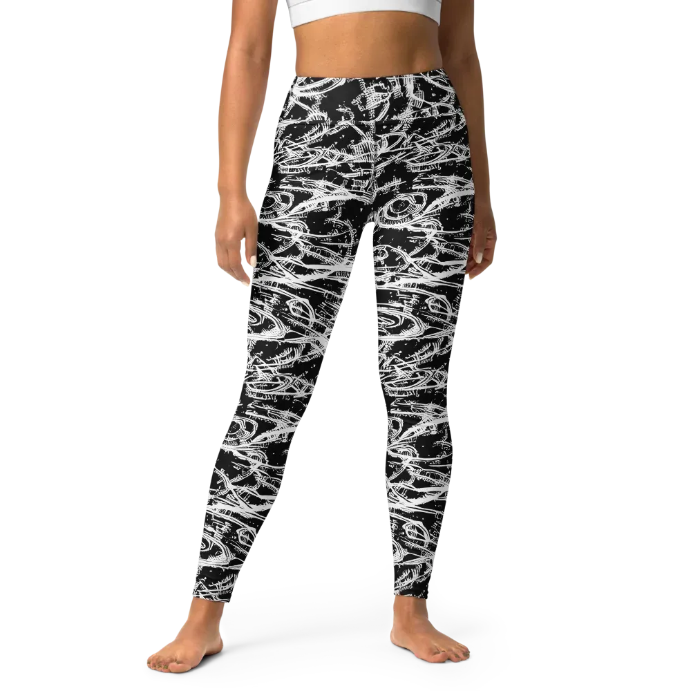 Blackline Current on Yoga Leggings — Front