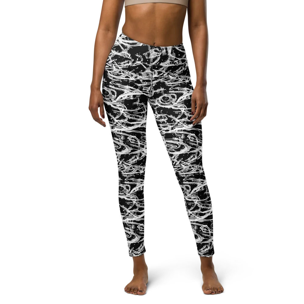Blackline Current on Yoga Leggings — Front