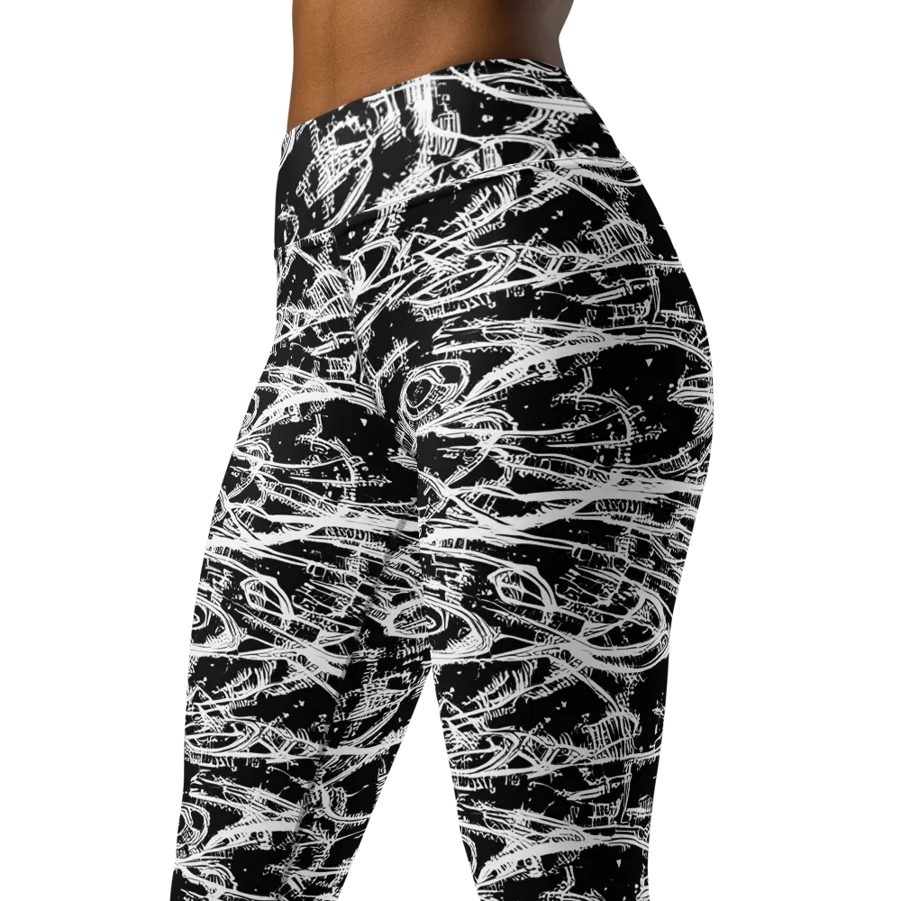 Blackline Current on Yoga Leggings — Left Front