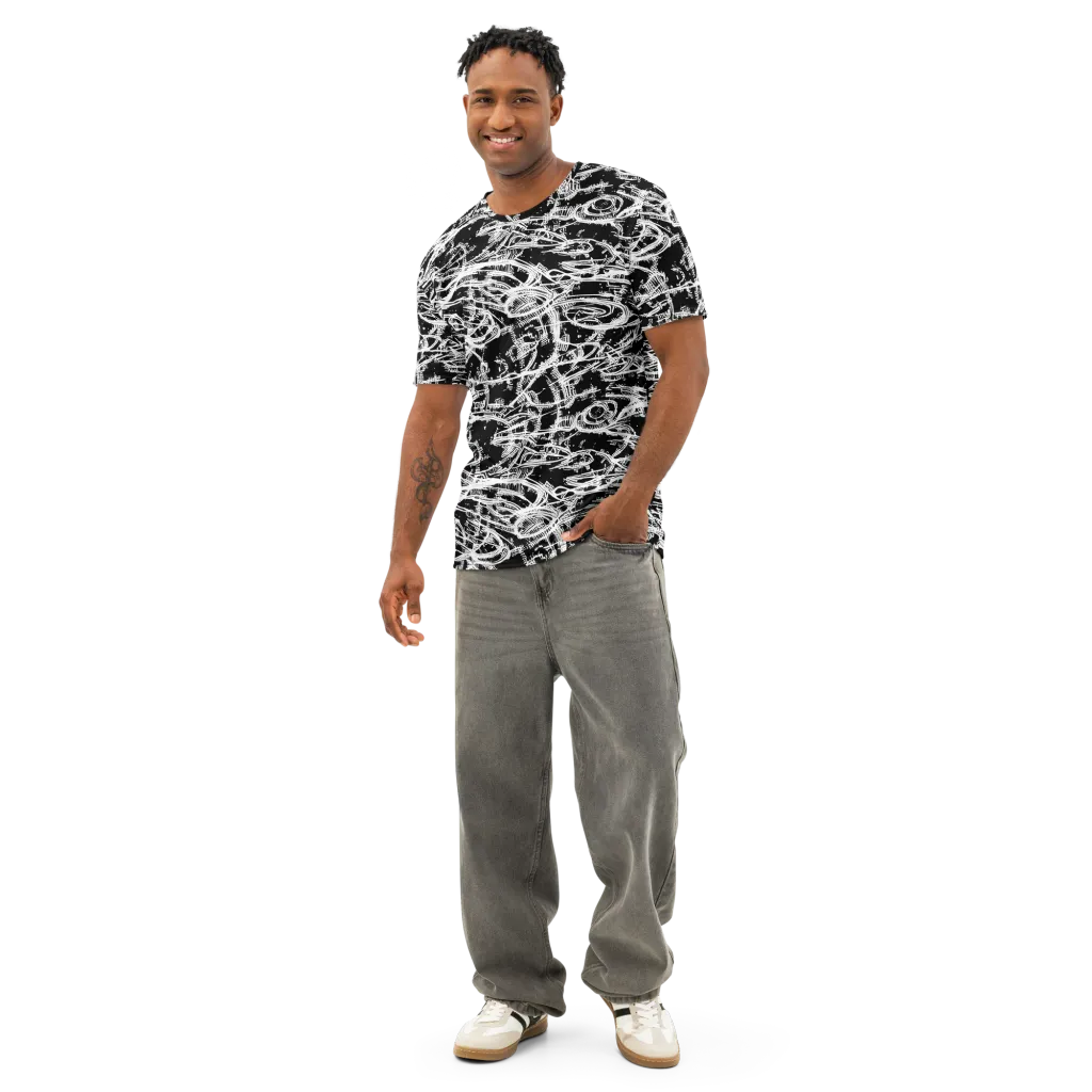 Blackline Current on Men's Cotton Crew Neck T-Shirt — Front