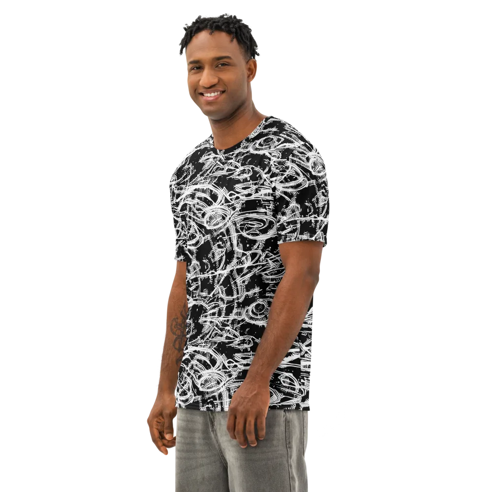 Blackline Current on Men's Cotton Crew Neck T-Shirt — Left Front