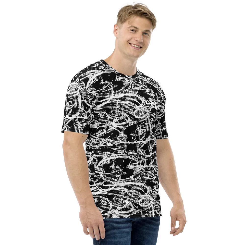 Blackline Current on Men's Crew Neck T-Shirt — Right