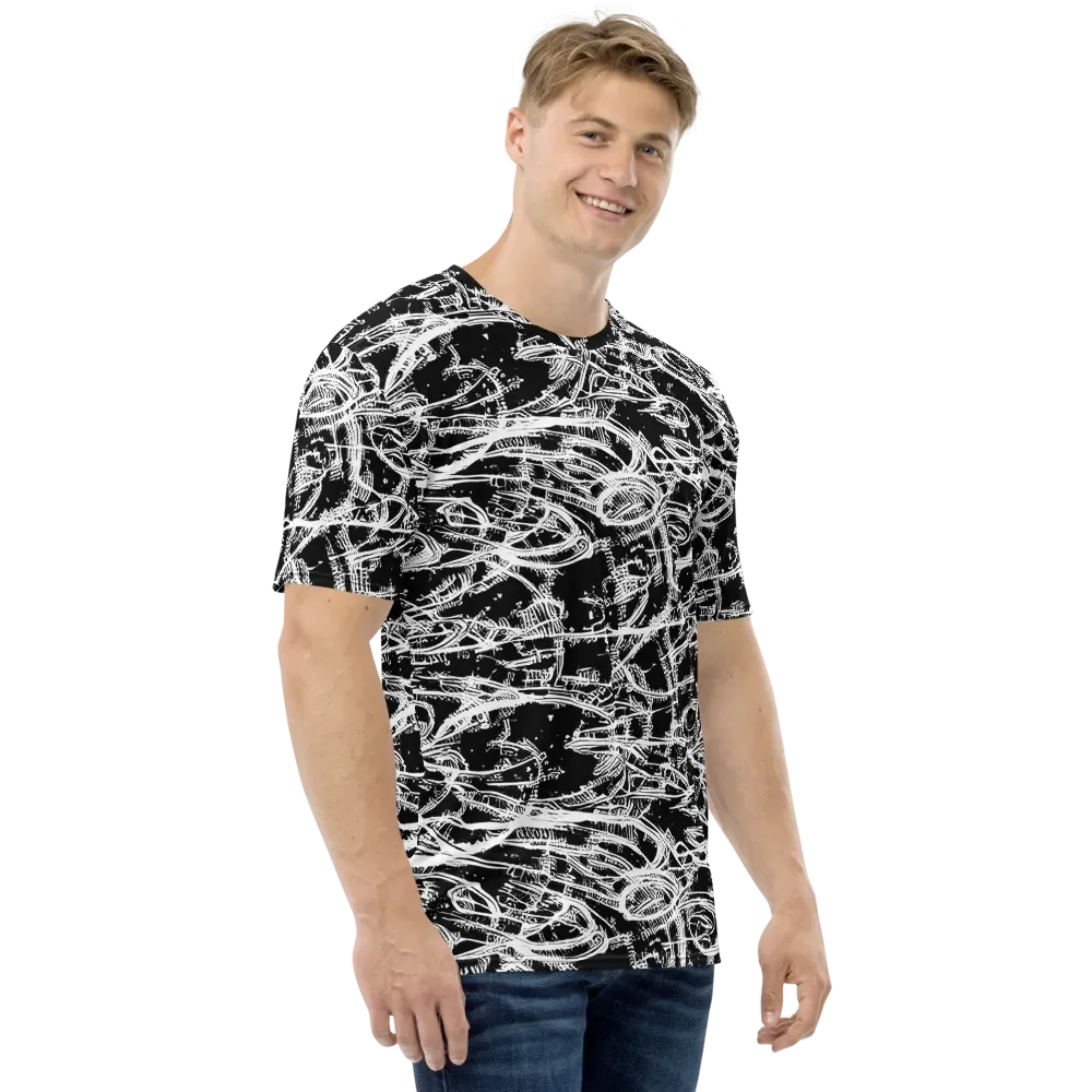 Blackline Current on Men's Crew Neck T-Shirt — Right