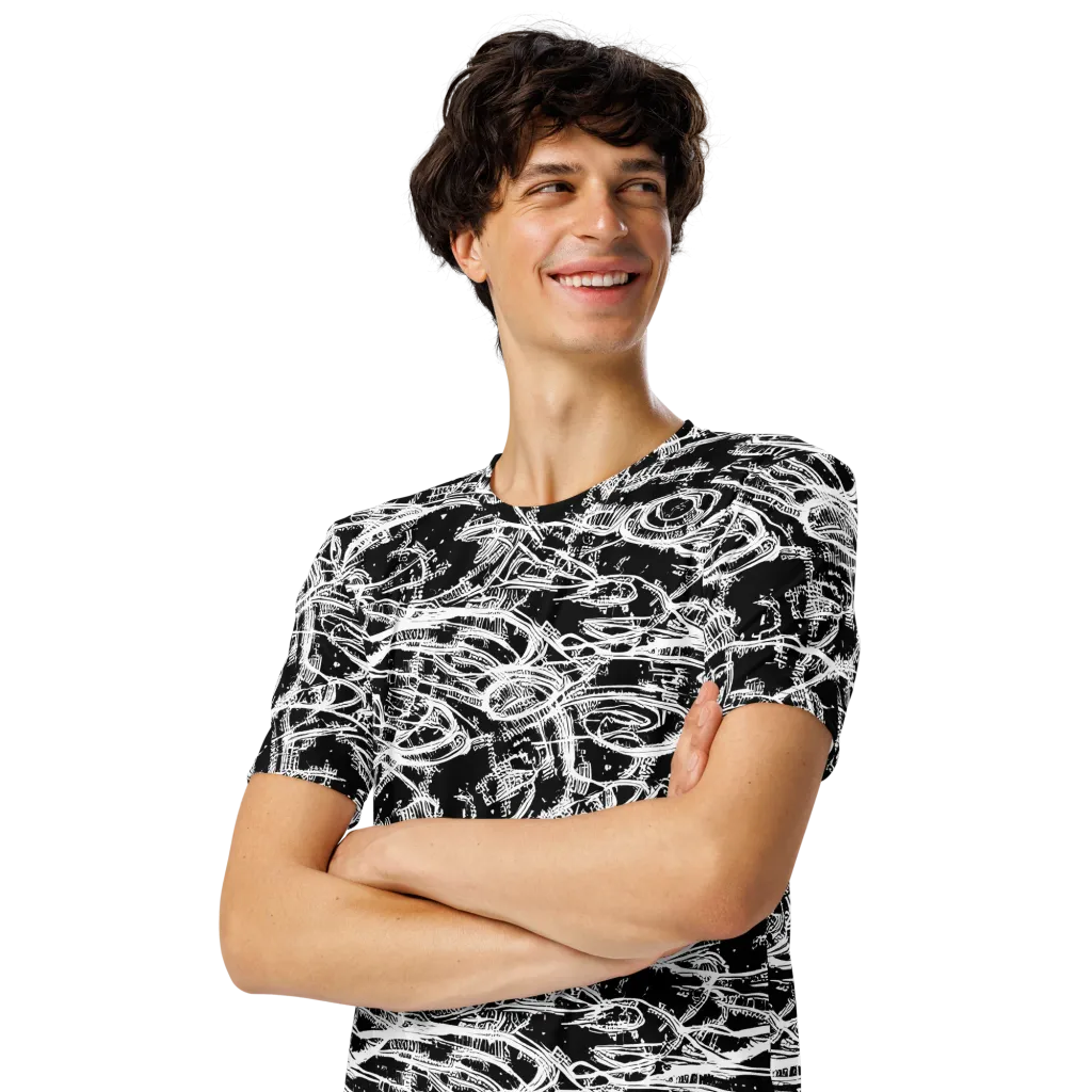 Blackline Current on Men's Crew Neck T-Shirt — Left Front