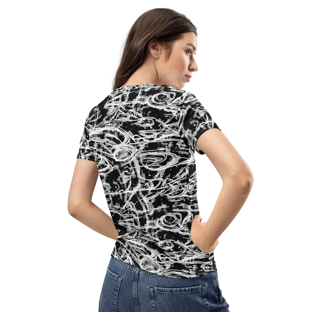 Blackline Current on Women's Crew Neck T-Shirt — Back