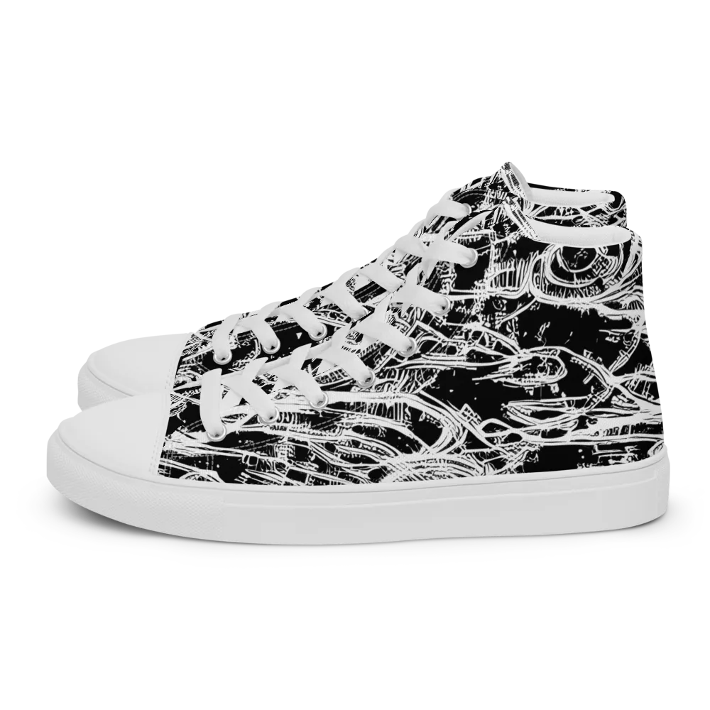 Blackline Current on Women's High Top Canvas Shoes — Left