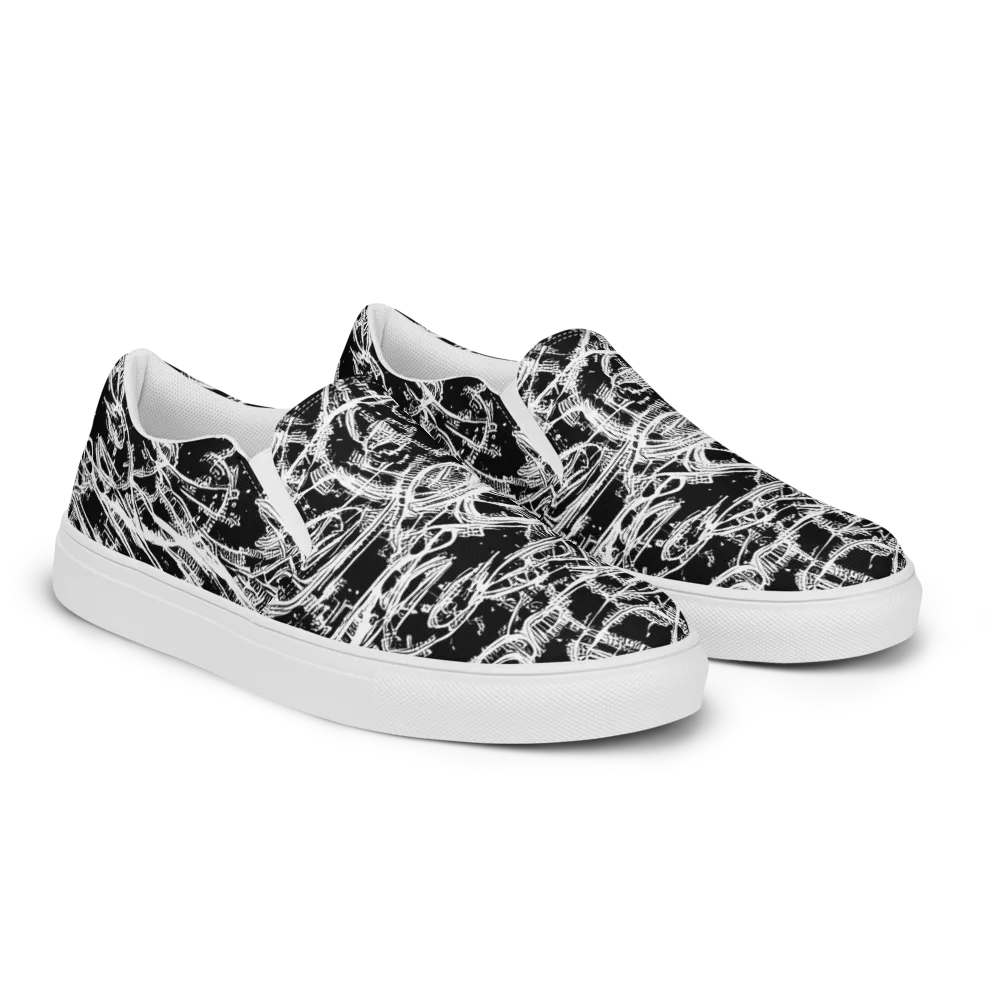 Blackline Current on Men's Slip-On Canvas Shoes — Right Front