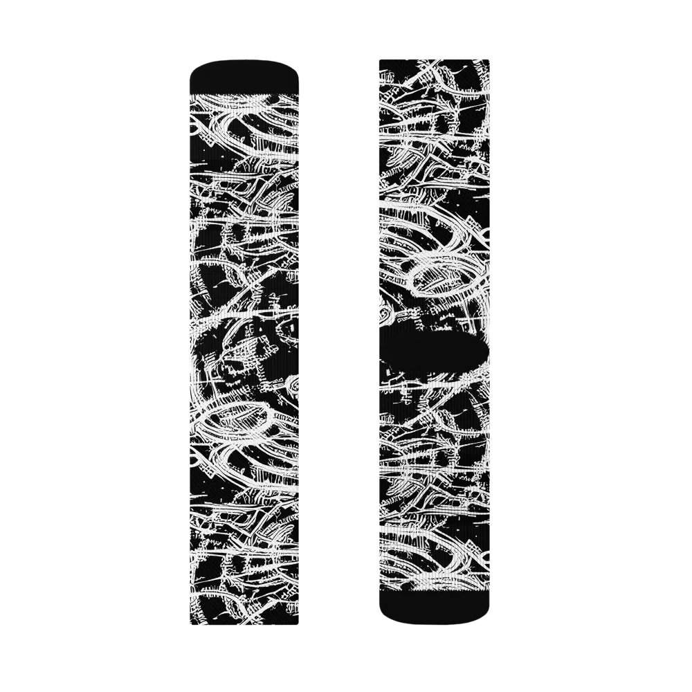 Blackline Current on Socks — Left Sock