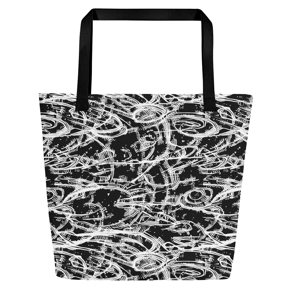 Blackline Current on Large Tote Bag W/ Pocket — Front