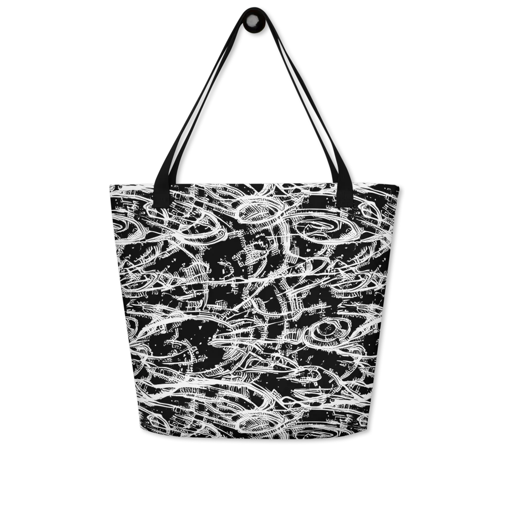 Blackline Current on Large Tote Bag W/ Pocket — Front