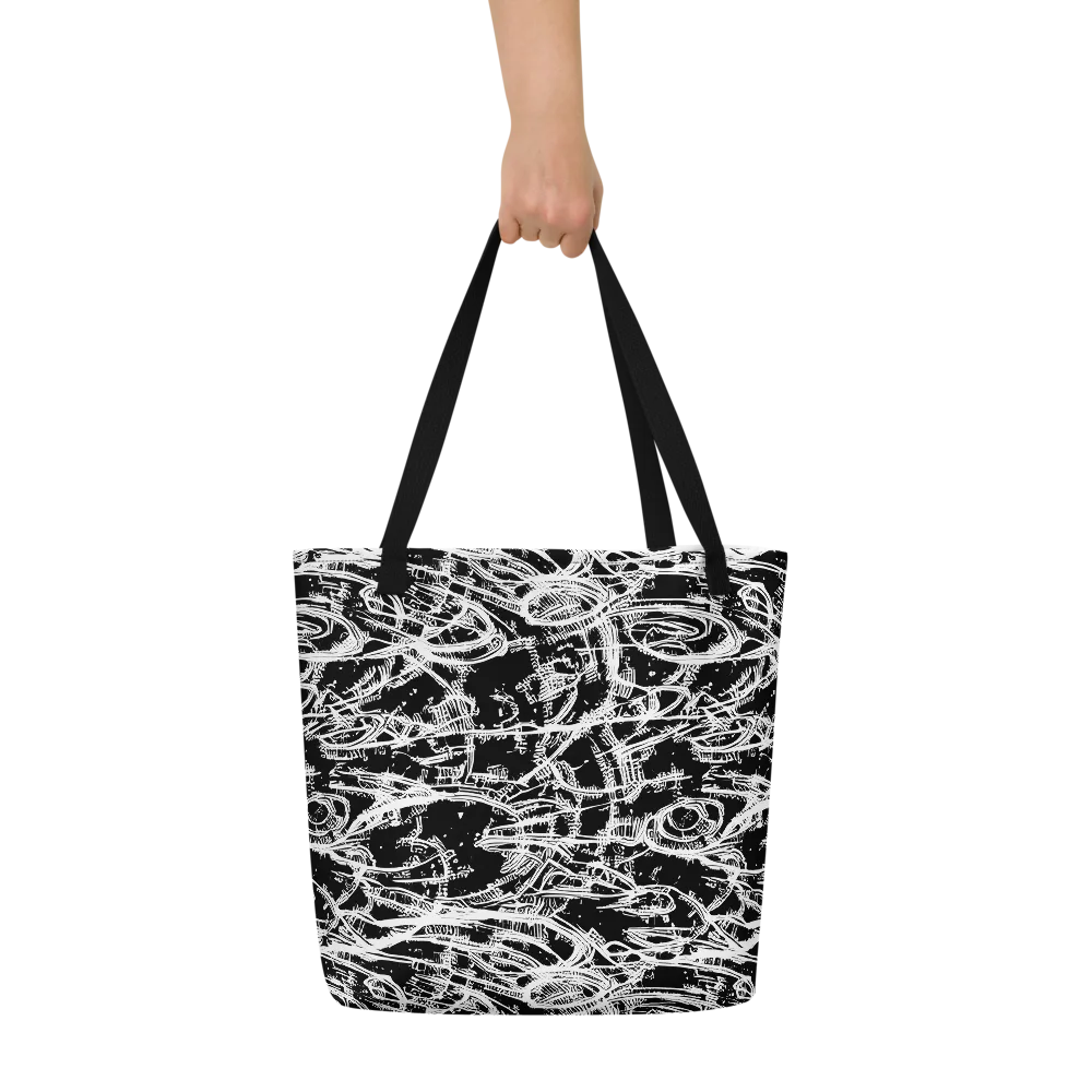 Blackline Current on Large Tote Bag W/ Pocket — Front
