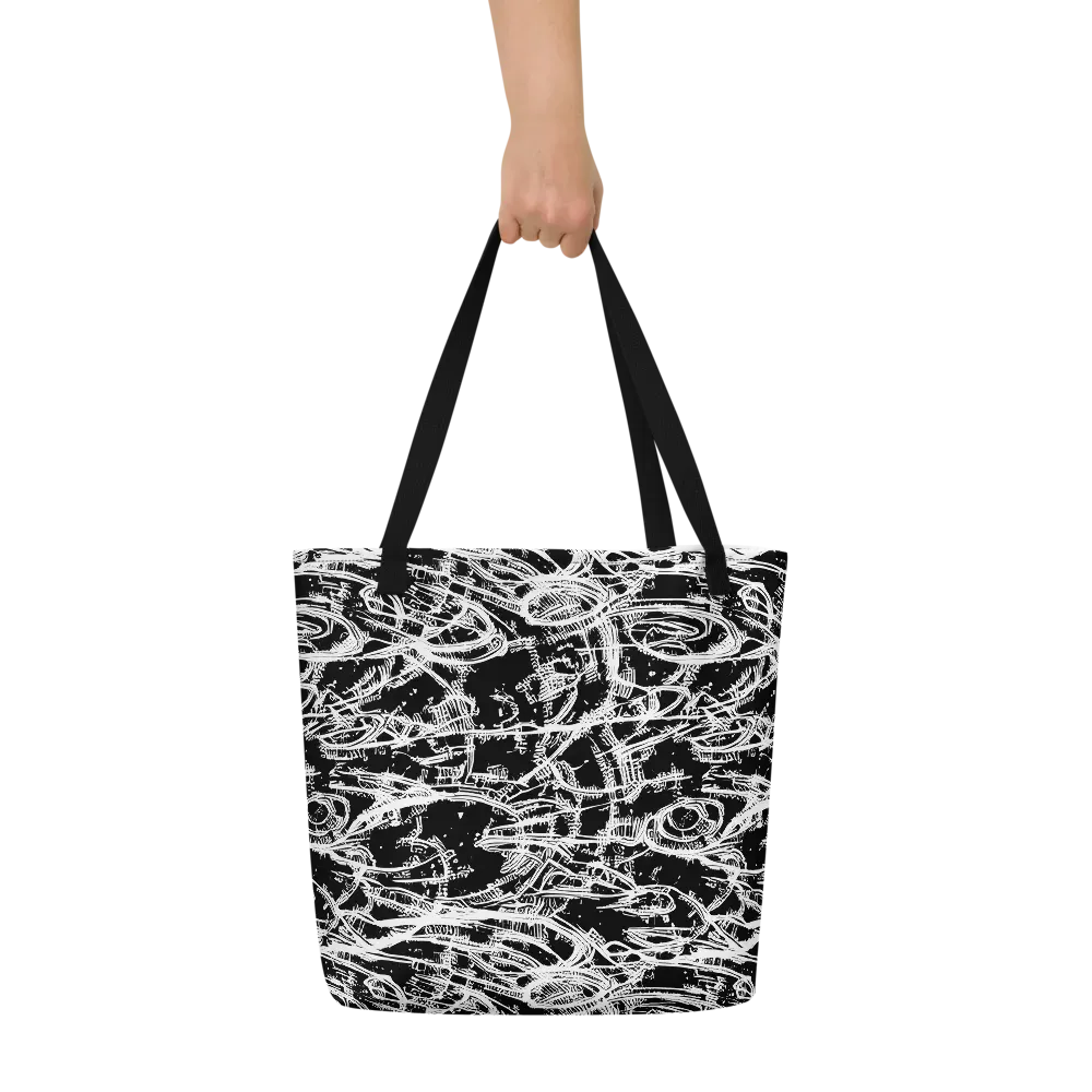 Blackline Current on Large Tote Bag W/ Pocket — Front