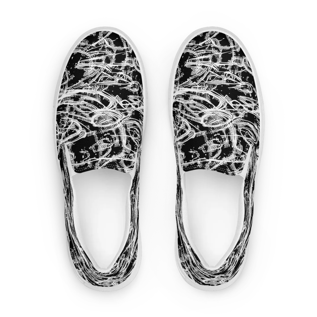 Blackline Current on Women's Slip-On Canvas Shoes — Front