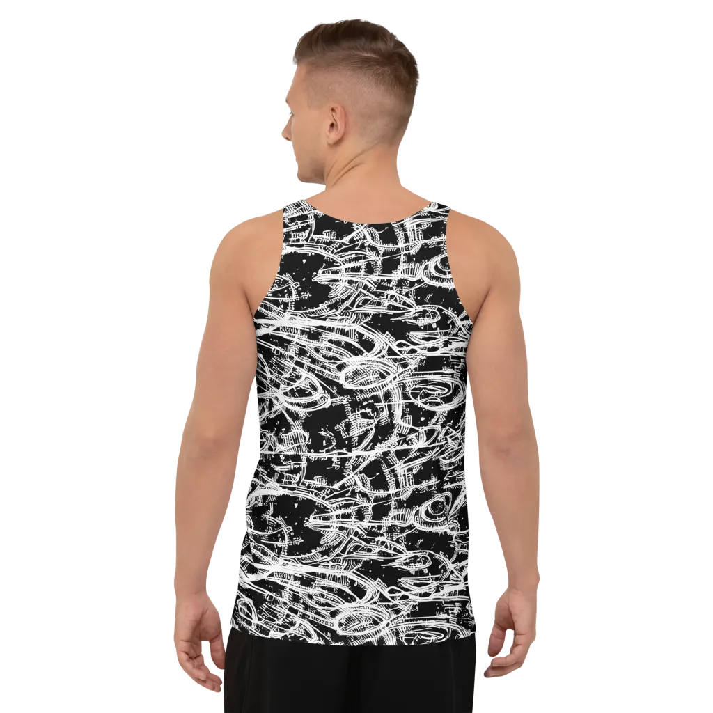 Blackline Current on Men's Tank Top — Back
