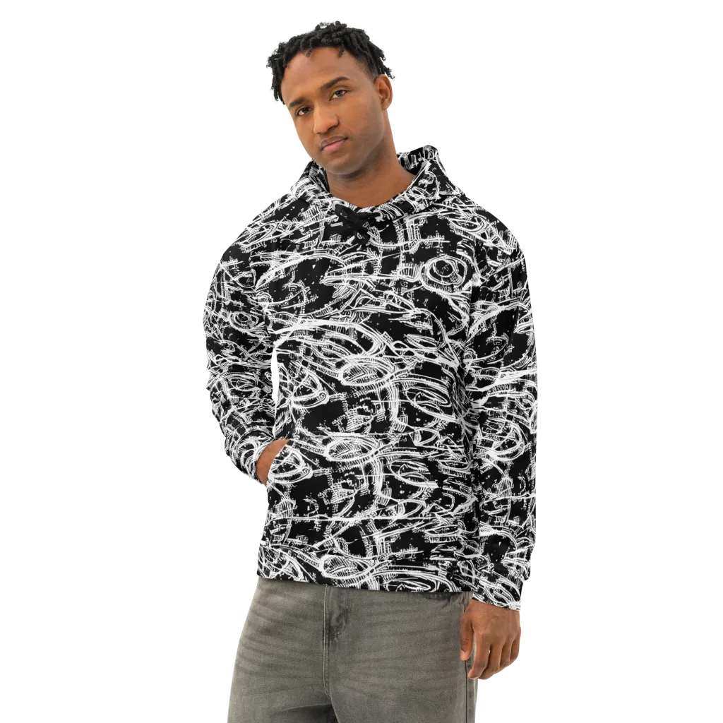 Blackline Current on Cotton Hoodie — Left Front