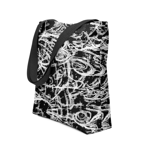Blackline Current on a Tote Bag