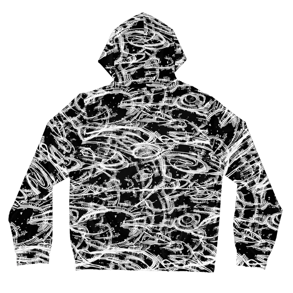 Blackline Current on Women's Full-Zip Hoodie — Back