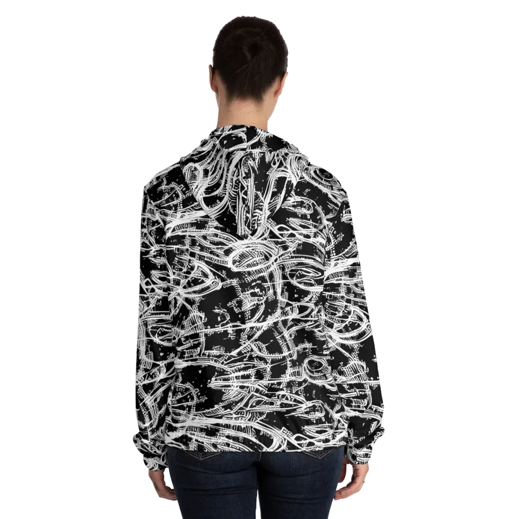 Blackline Current on Women's Full-Zip Hoodie — Back On Person