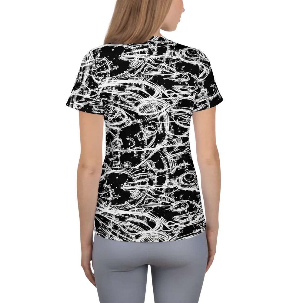 Blackline Current on Women's Athletic T-Shirt — Back