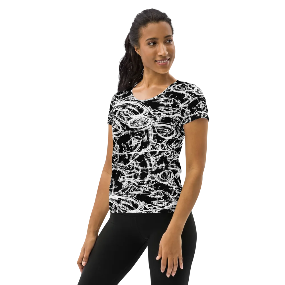 Blackline Current on Women's Athletic T-Shirt — Left