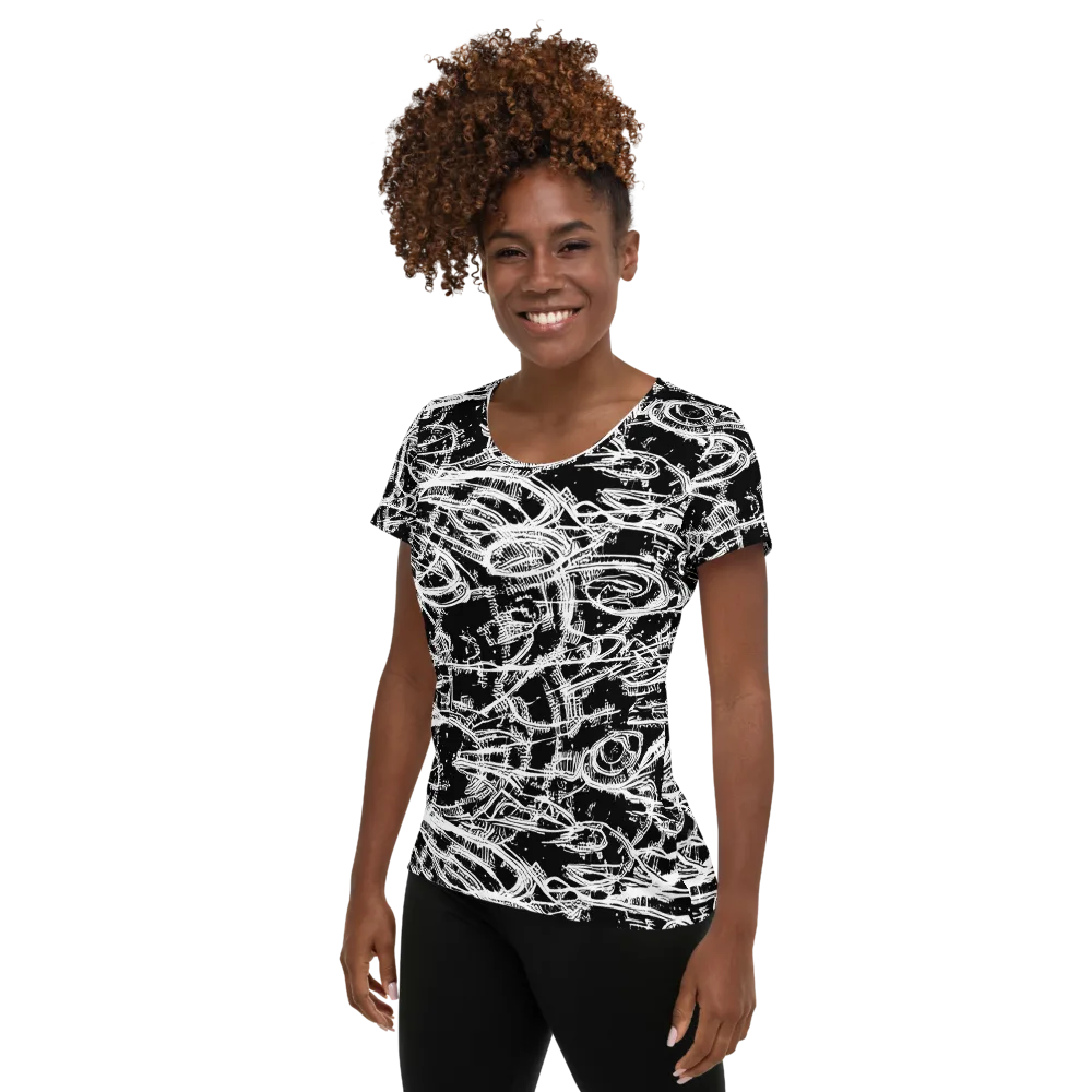 Blackline Current on Women's Athletic T-Shirt — Left