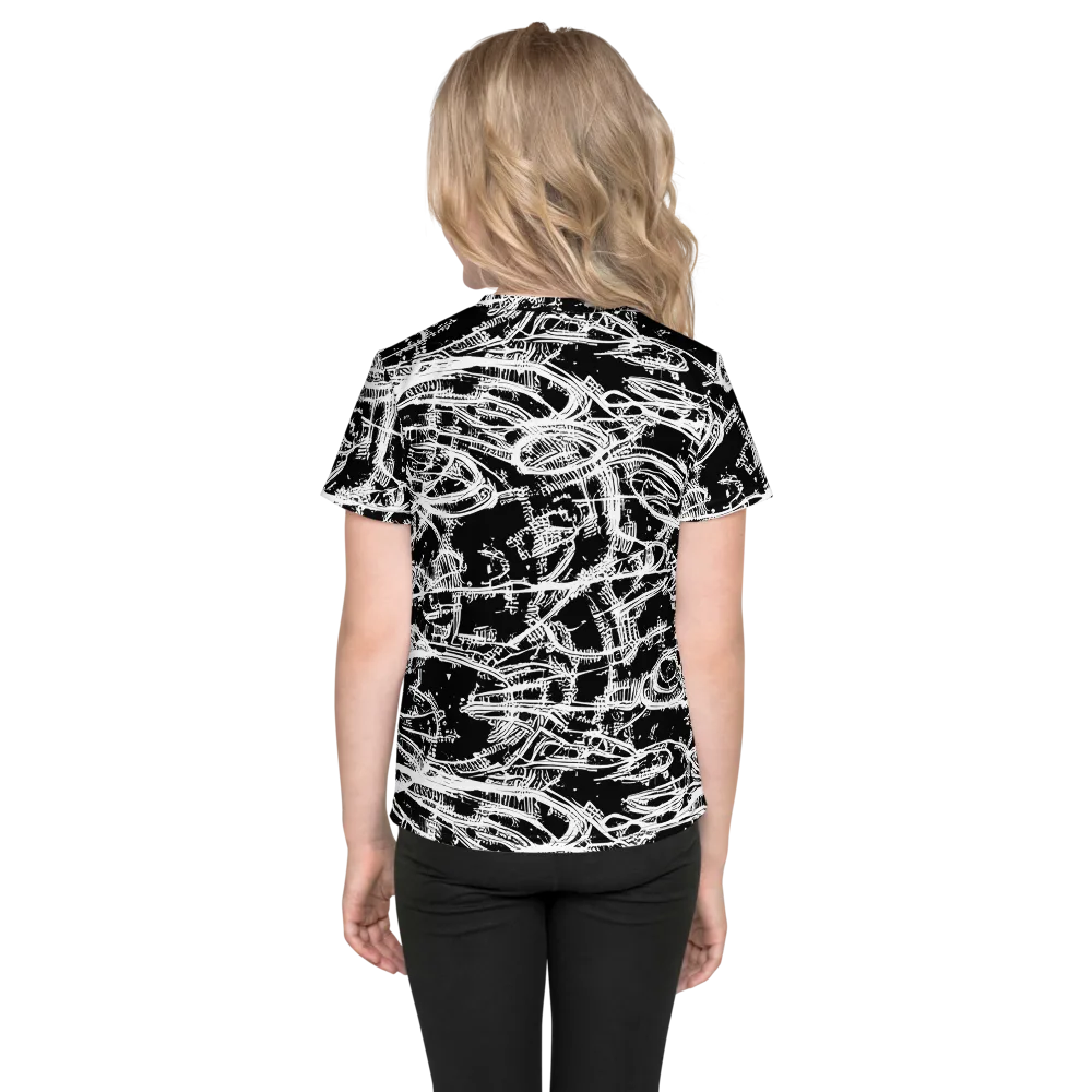 Blackline Current on Kids Crew Neck T-Shirt — Back