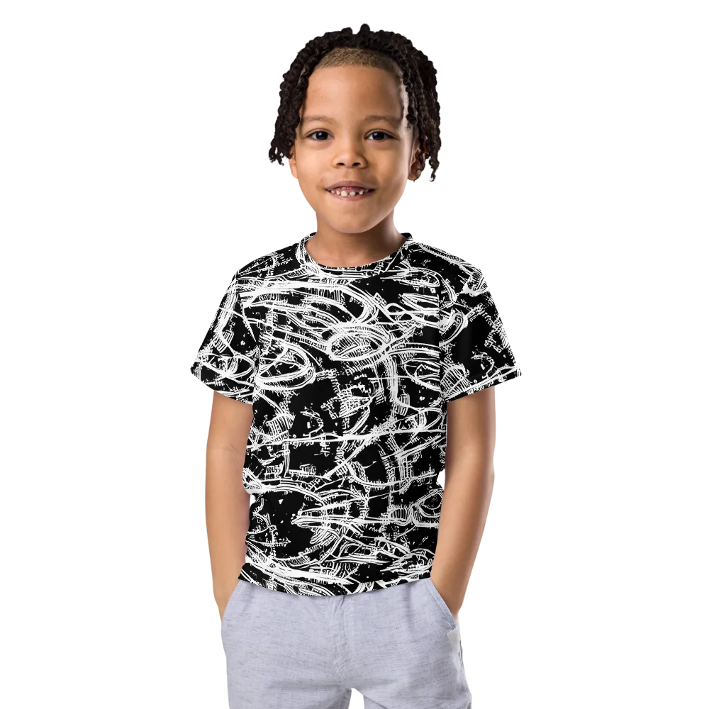 Blackline Current on Kids Crew Neck T-Shirt — Front