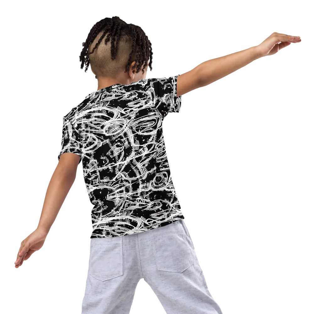 Blackline Current on Kids Crew Neck T-Shirt — Back