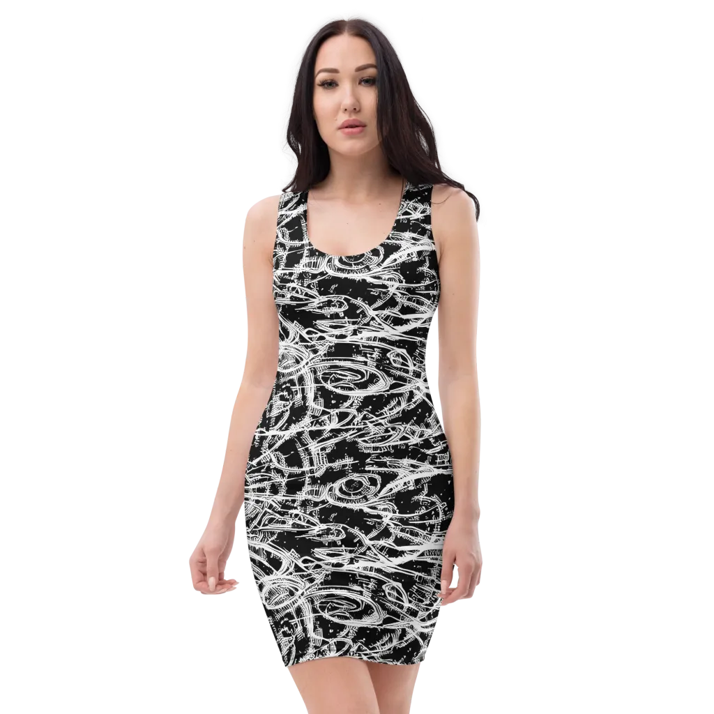 Blackline Current on Bodycon Dress — Front
