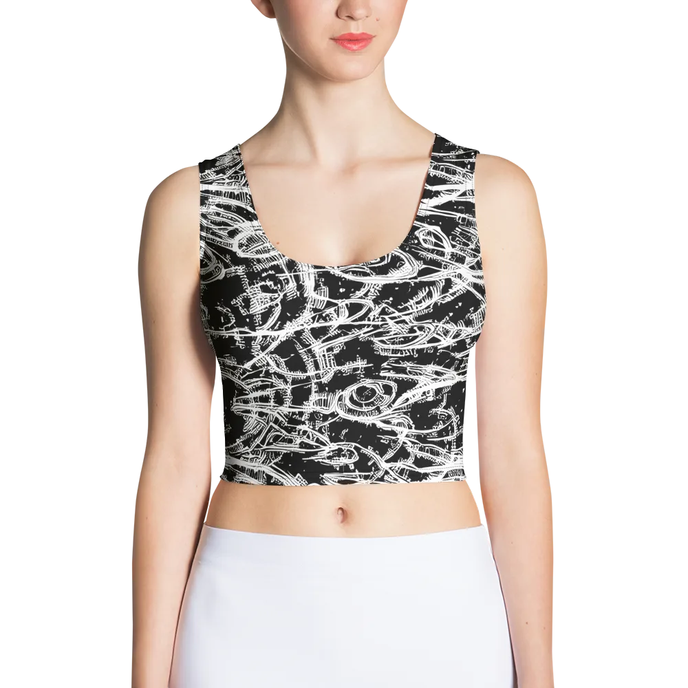 Blackline Current on Crop Top — Front