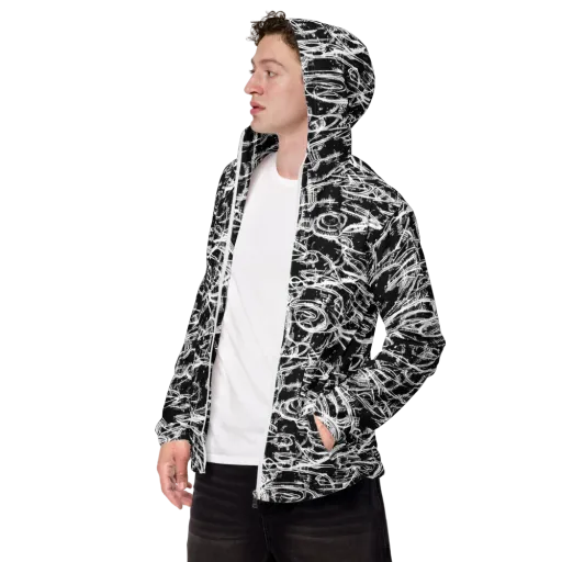 Blackline Current on a Men's Windbreaker
