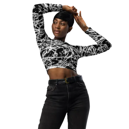 Blackline Current on a Long Sleeve Crop Top