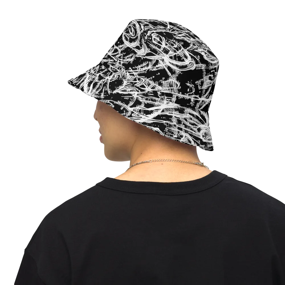 Blackline Current on Reversible Bucket Hat — Back Inside