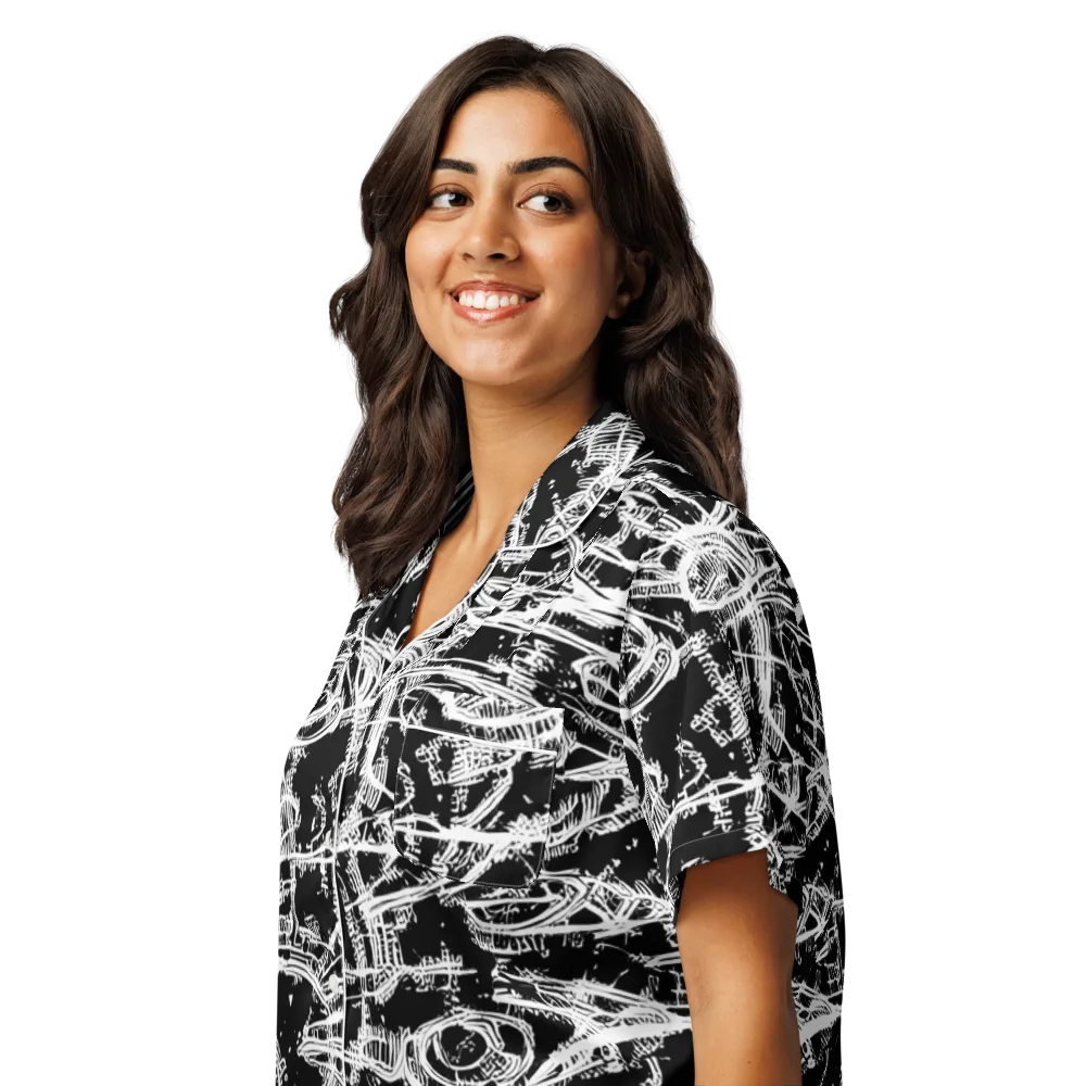 Blackline Current on Women's Short Sleeve Pajama Top — Left Front