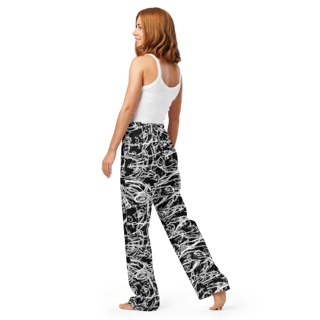 Blackline Current on Women's Pajama Pants — Back