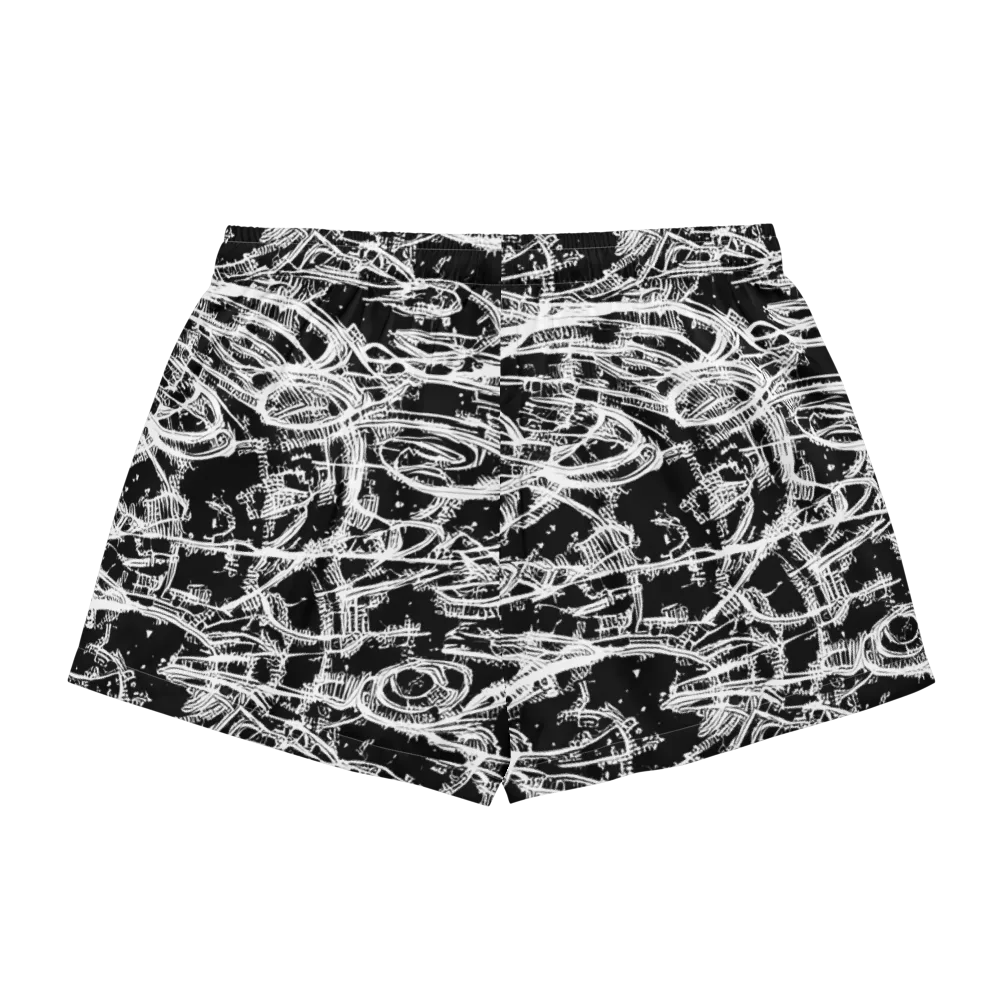 Blackline Current on Women's Pajama Shorts — Back