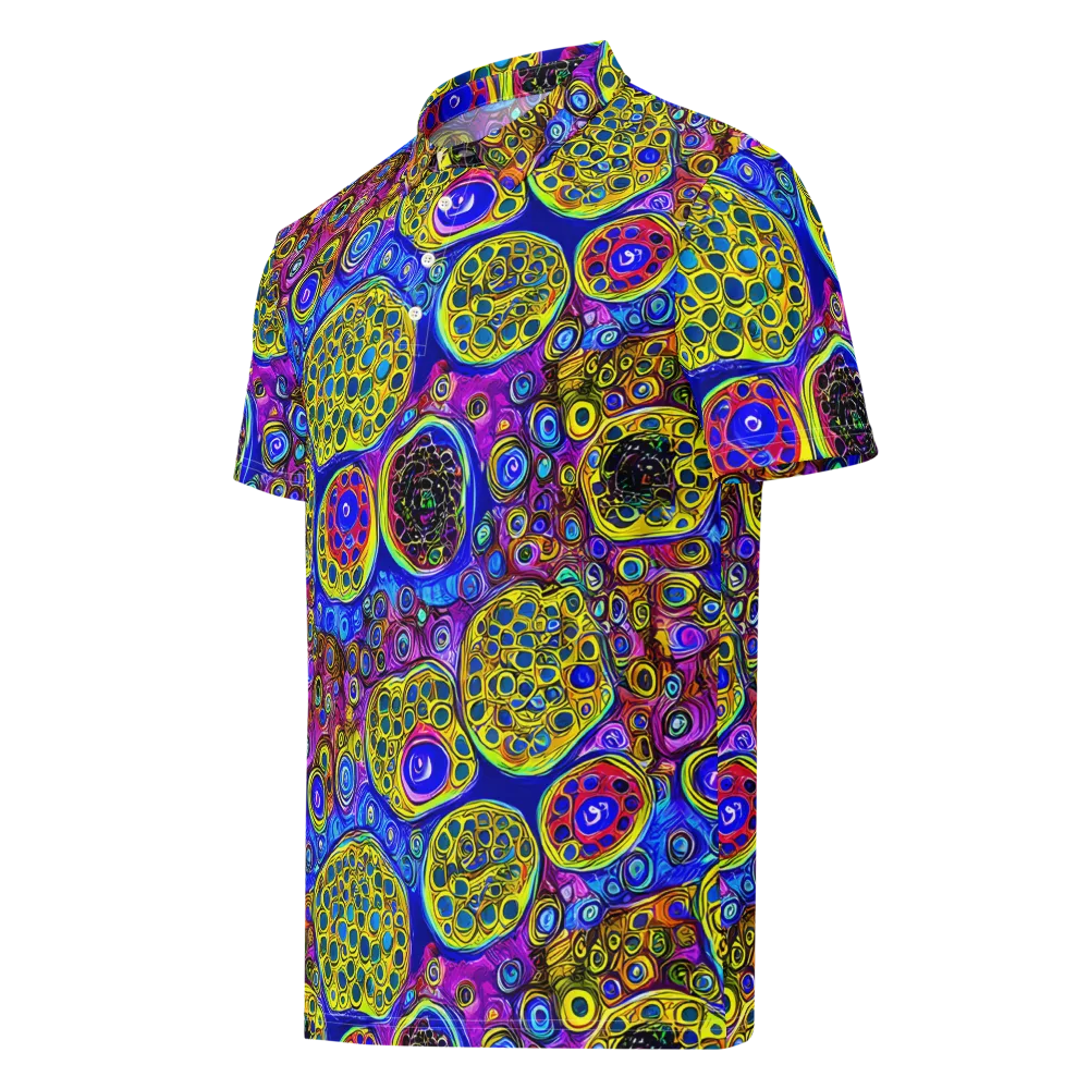 Electric Pomegranate on Men's Slim Fit Polo Shirt — Left Front