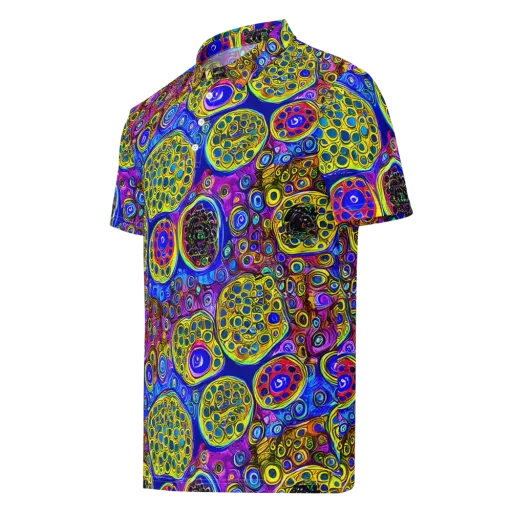 Electric Pomegranate on a Men's Slim Fit Polo Shirt