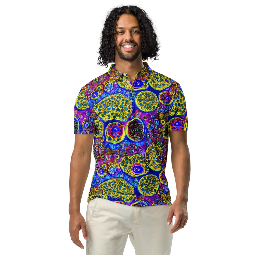 Electric Pomegranate on Men's Slim Fit Polo Shirt — Front