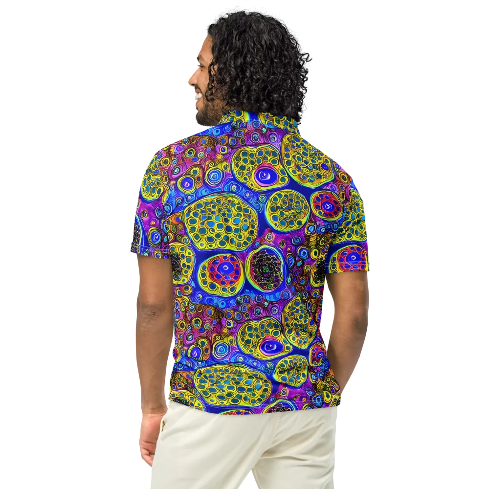 Electric Pomegranate on Men's Slim Fit Polo Shirt — Back