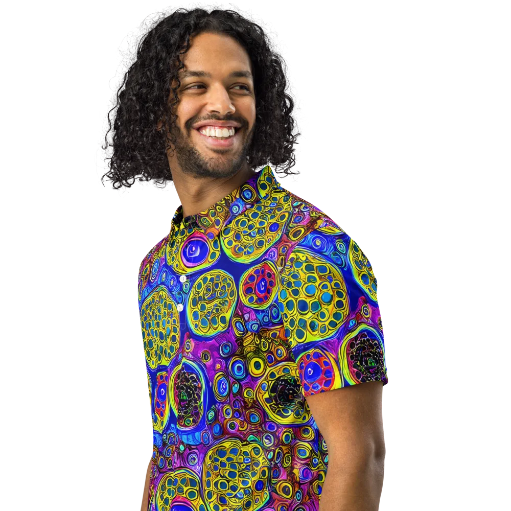 Electric Pomegranate on Men's Slim Fit Polo Shirt — Left Front
