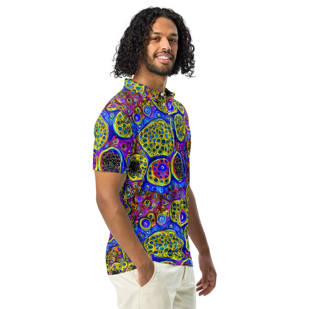 Electric Pomegranate on Men's Slim Fit Polo Shirt — Right Front
