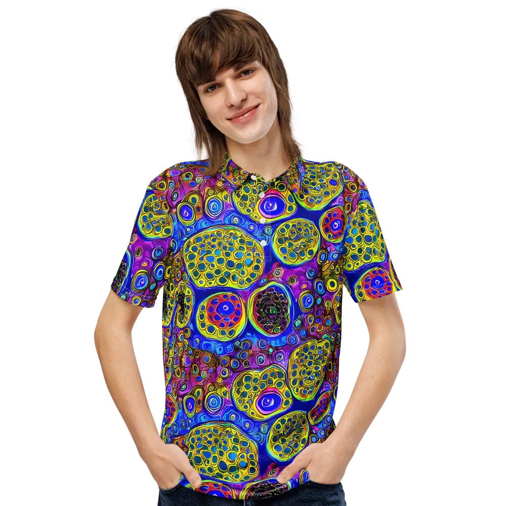 Electric Pomegranate on Men's Slim Fit Polo Shirt — Front